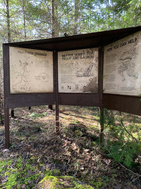 An Old Informational Display Near Wash Creek. Before 10-digit phone numbers.