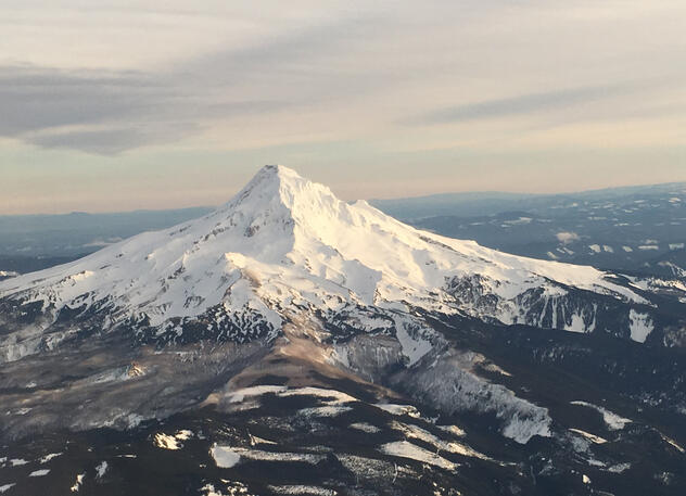 Mt Hood from a Plane